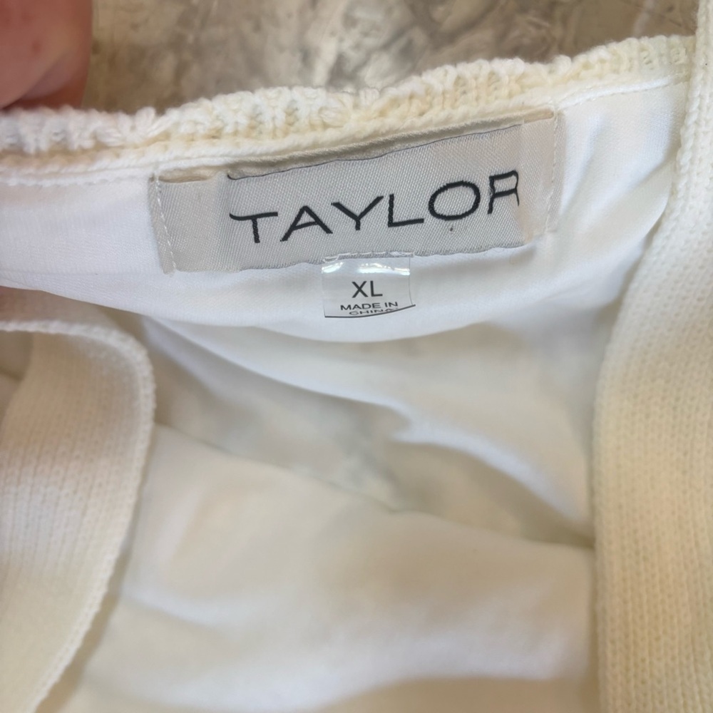 Taylor Ivory Crochet Knit Midi Cottagecore Dress – Size XL - Picture 2 of 13